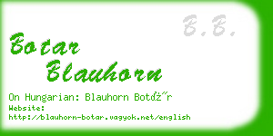 botar blauhorn business card